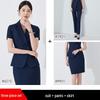 Women's Black Short-Sleeve Professional Suit Set for Summer Reception and Workwear