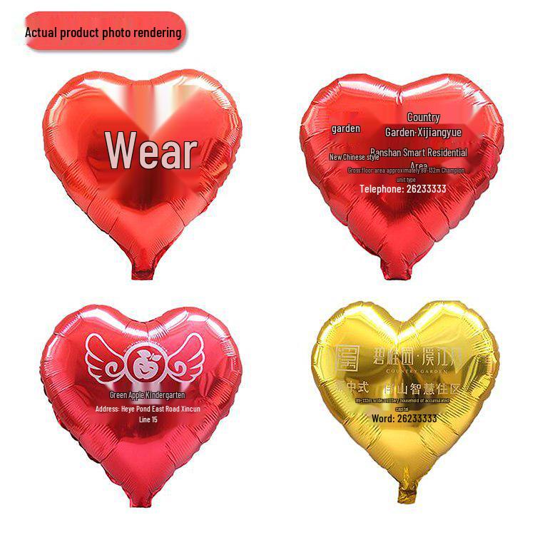 Festival & Wedding 18-Inch Heart-Shaped Colorful Foil Balloons for Decorations