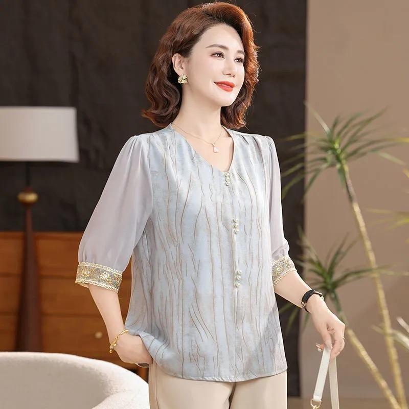 Summer Style Loose Shirt Slim and Versatile Age-reducing Shirt Top for Women
