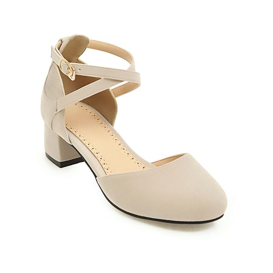 Girls High Heels Shoes Kids Sandals Wedding Party Mary Jane Princess Shoes Women Comfort Chunky Heel Round Toe Shoes Size 30-43