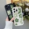 Custodia per Telefono Pittura ad Olio Floreale Verde per iPhone 17/16 Pro Max/15 Pro/14/13