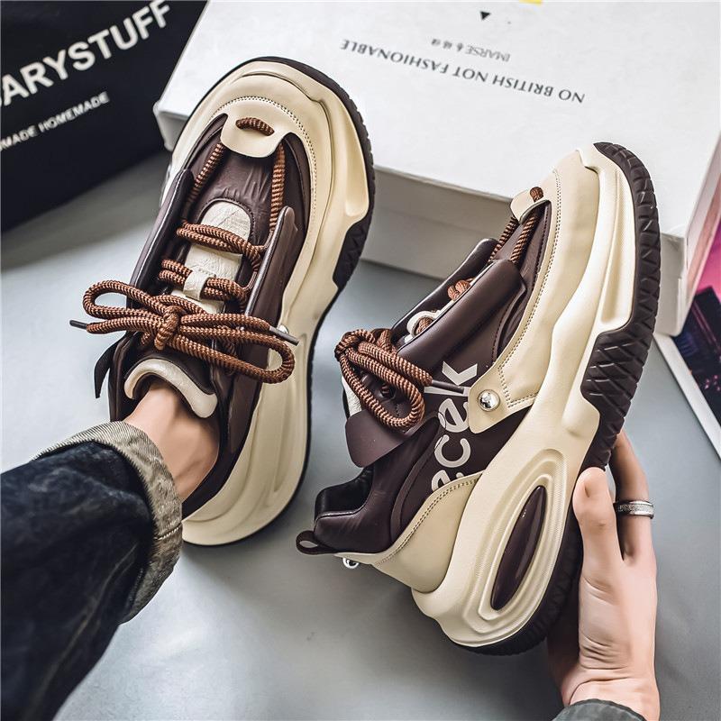 

Men s shoes spring new men s casual sports waterproof father shoes trendy versatile thick-soled wear-resistant shoes men 44 коричневый