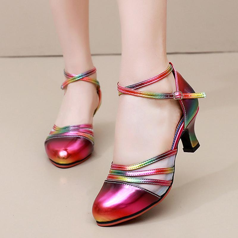 Women's Latin Dance Shoes Indoor Outdoor 5.5 Cm High Heel Adult Latin Dance Shoes Women's Salsa Tango Dance Hall Party Shoes