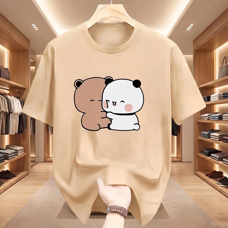 Panda Bear Bubu Dudu Love Hug Graphic T Shirts Harajuku Cartoon Short Sleeve Tshirt Kawaii Fashion Oversized Tshirts Unisex