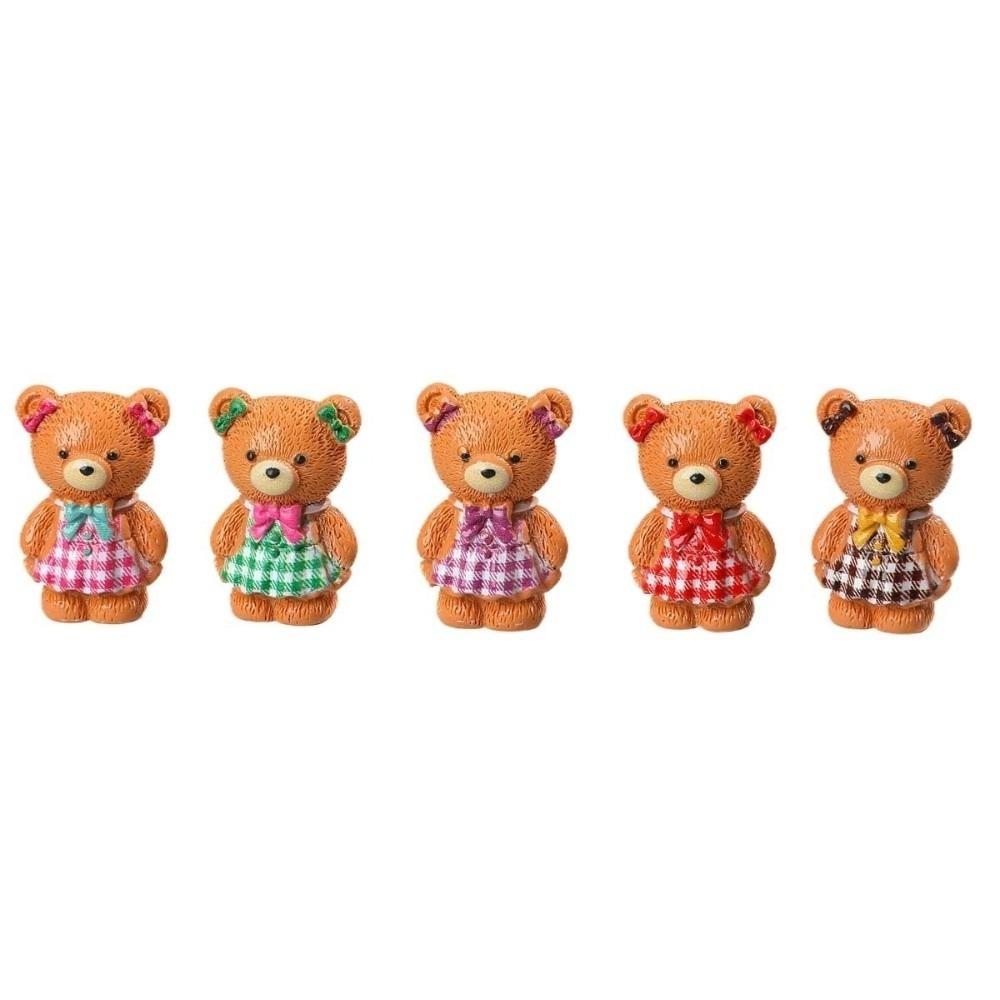 5pcs Mini Little Bear Figurine Resin Desk Bear Decorations Apron Bear Decorations Home Decoration 5pcs Bear