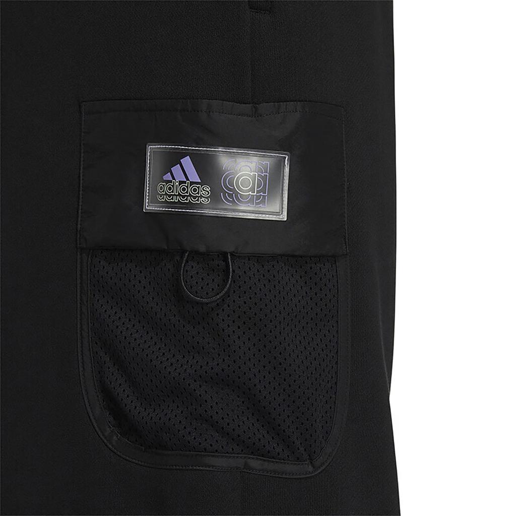 adidas Solid Color Mid-Rise Loose Breathable Training Casual Shorts Men Shorts Black HE7442