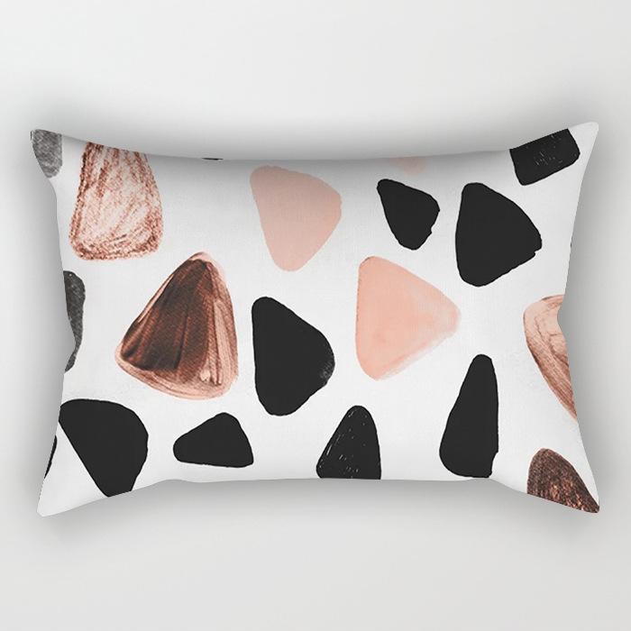 Ins Pink Geometric Waist Pillow Case Car Sofa Pillow Cushion Cover Pillow Case Pillow Case Pillow Case