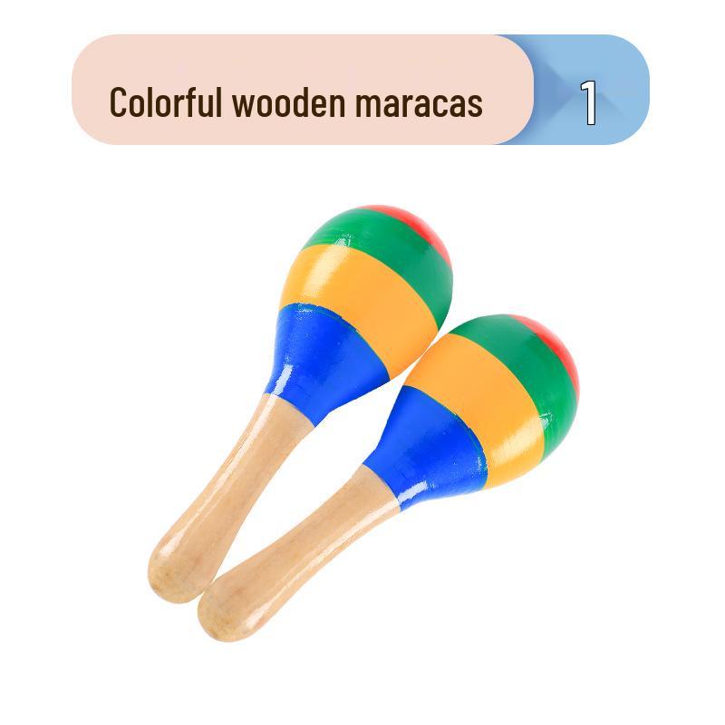 Infant & Toddler Wooden Maracas and Sand Eggs - Early Education Orff Percussion Instruments for Babies and Children