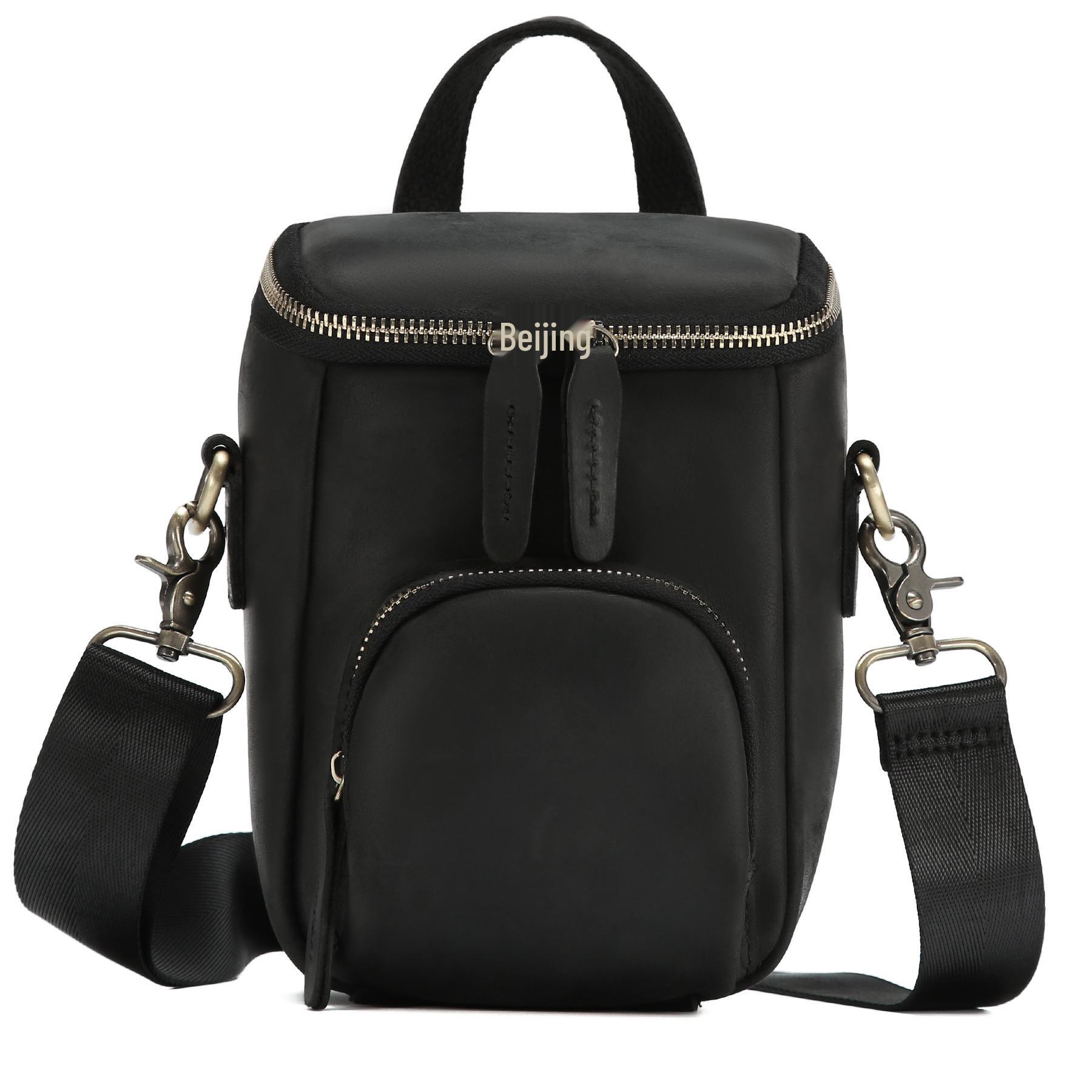 

2025 Мужская винтажная кожаная сумка-ведро кроссбоди - Повседневная уличная наплечная сумка