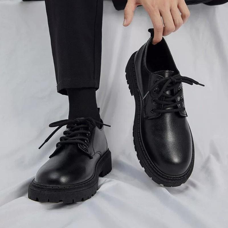 Men Shoes Waterproof Non-slip Shoes Men's Fashion Black Shoes Leather Shoes Breathable Casual Shoes