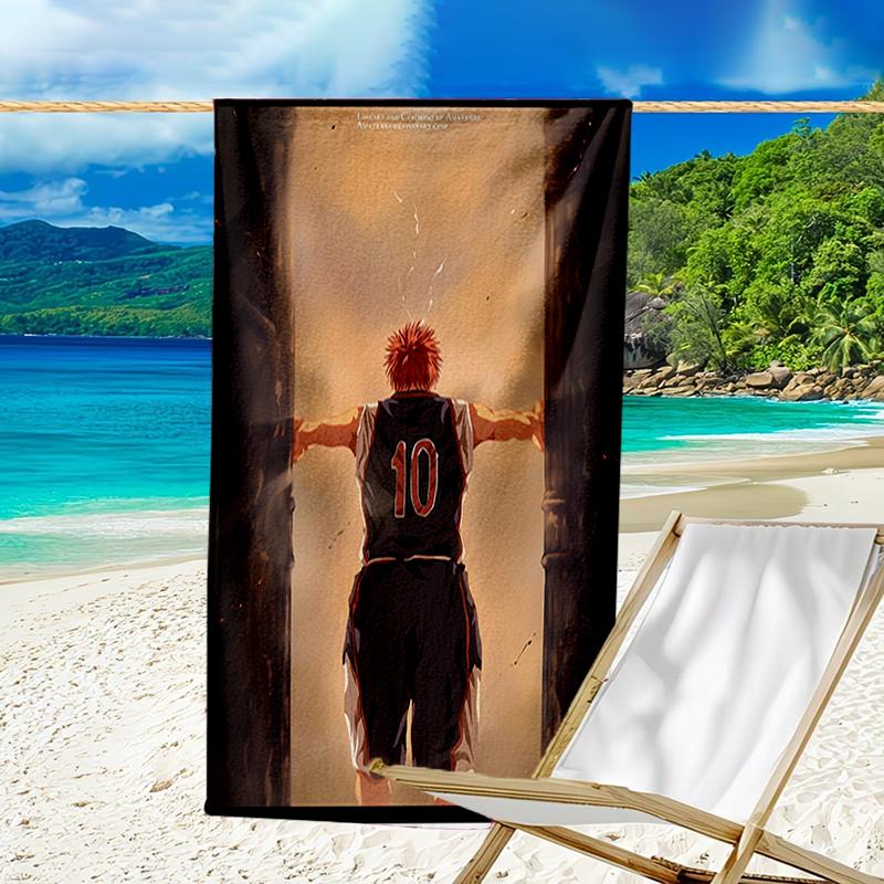 proof beach towel with a Kuroko's Basketball2 pattern - soft,absorbent,quick-drying,machine washable - perfect for swimming,camping,bathing