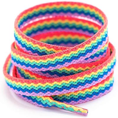 Regenbogen-Sneaker-Schnürsenkel, Schnürsenkel für Schuhe, bunt, flach, Farbverlauf, niedrig geschnitten, hoch, Canvas, lässig, Schuhzubehör