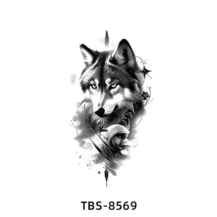 Realistiska Djurtotem Tatuering Klistermärken: Drake, Fenix, Tiger, Varg