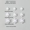 White Snowflake Resin Nail Art Decorations - 3D Hexagonal Winter DIY Accessories