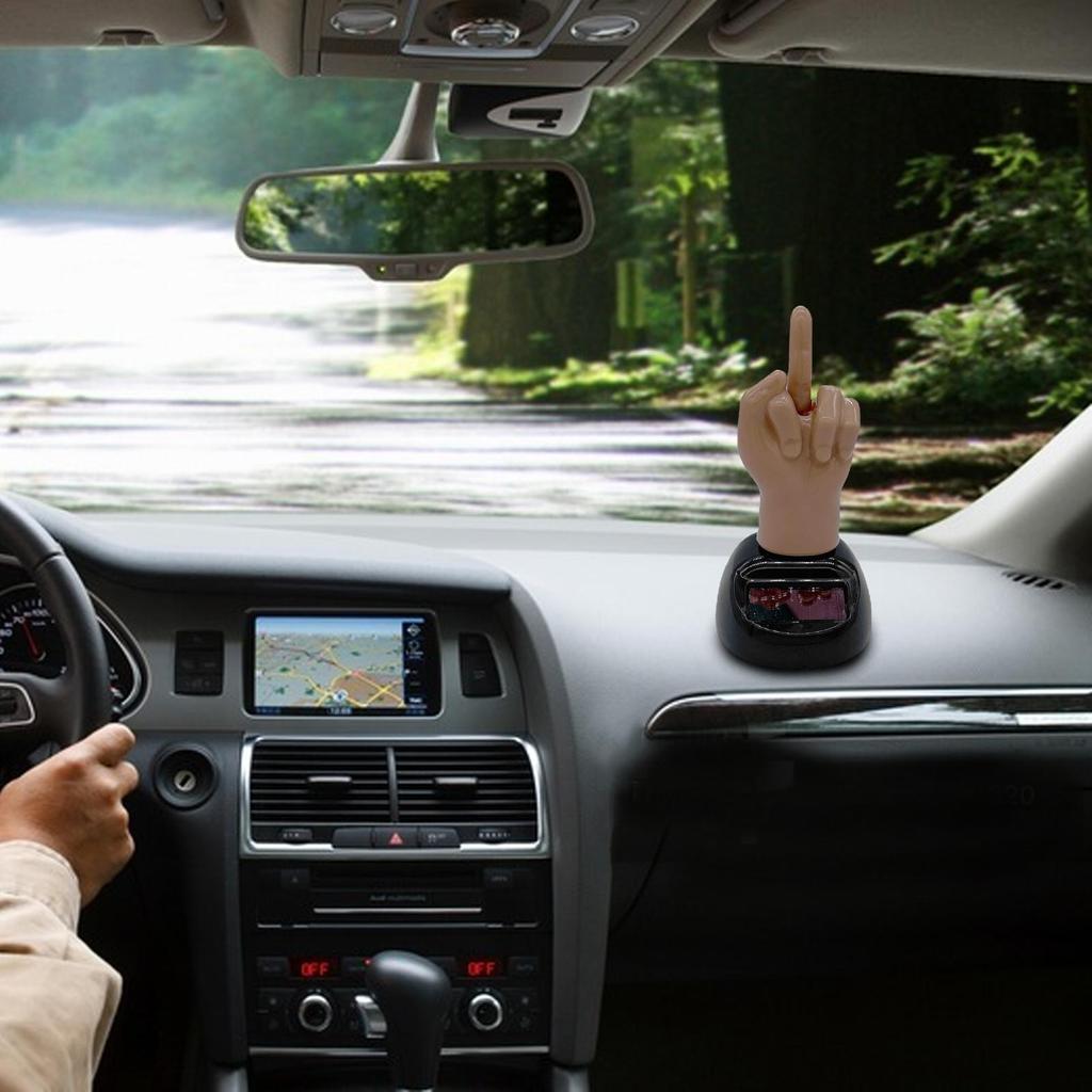 Buy Finger Solar Powered Shaking Car Ornament Dashboard Decoration at affordable prices — free