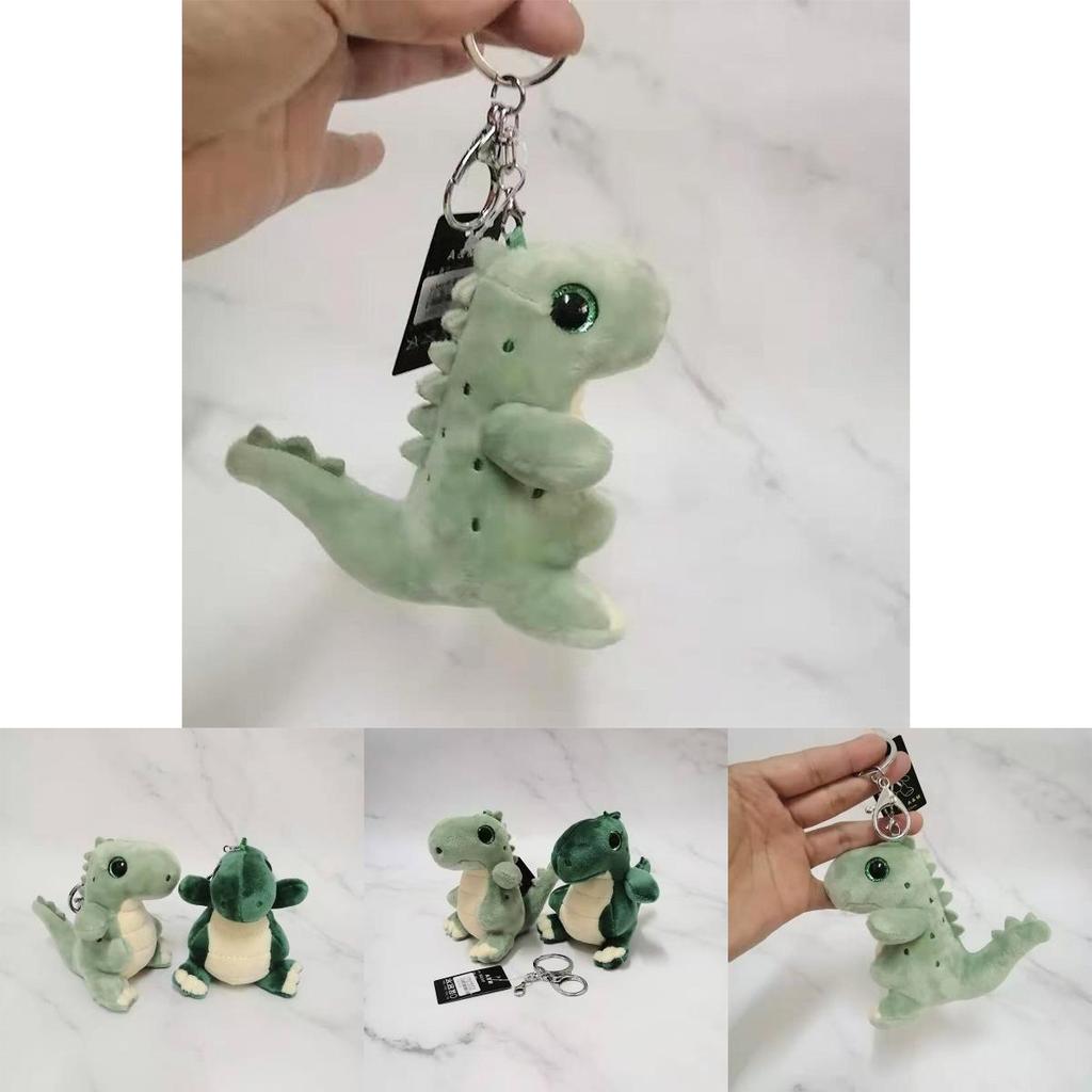 Cute And Soft Green Dinosaur Plush Stuffed Animal Keychain Decorative Gift
