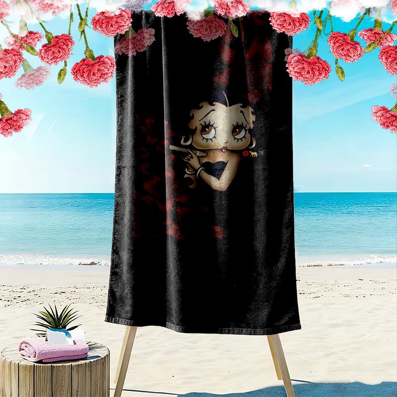 1pc Betty Boop Beach Towel, Multi-functional Beach Towel for Outdoor Activities Beach Swimming and Travel