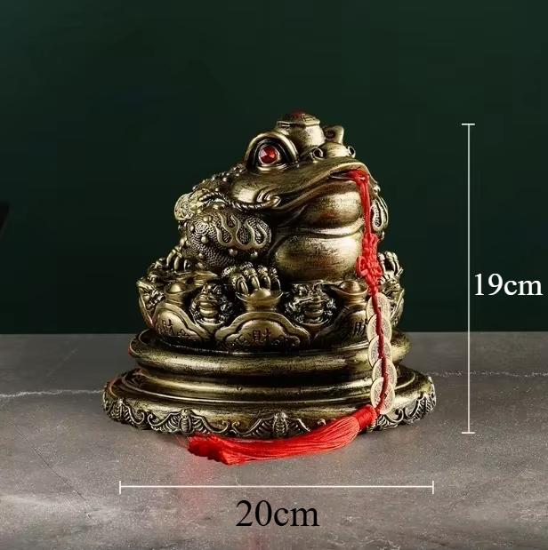1PCS Resin Lucky Toad Ornament Living Room and Office New Chinese Style Savings Jar Cashier Decorative Crafts Opening Gift