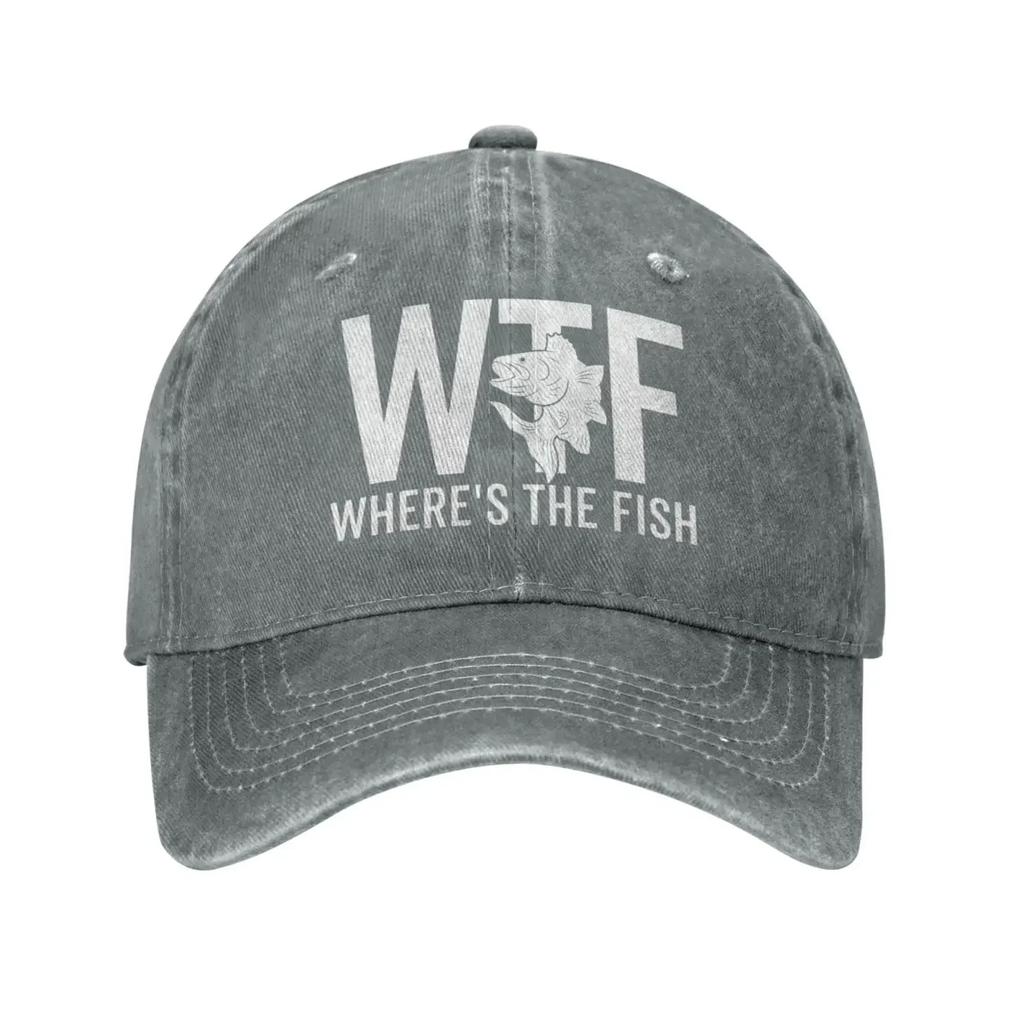 WTF Wheres The Fish Hat Women Baseball Hat Graphic Cap Mens For Cap