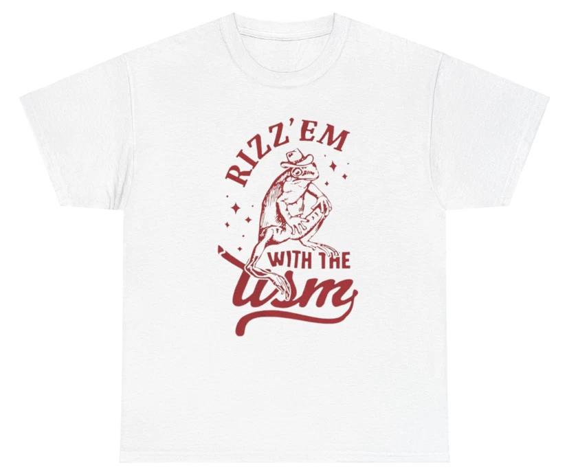Rizz Em With The Tism Funny Meme Western Creative Unique Autism Relatable Tee M