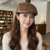 Gothic Y2k Berets Hat Harajuku Painter Hat Casual PU Leather Berets Hat  Women