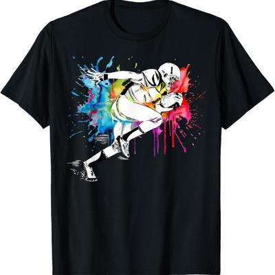 American Football Player Paint T-Shirt