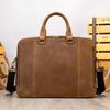 Real Leather Men's 15 Inch Computer Bag Crazy Horse High-end Retro Briefcase Cowhide Simple Handbag Wholesale