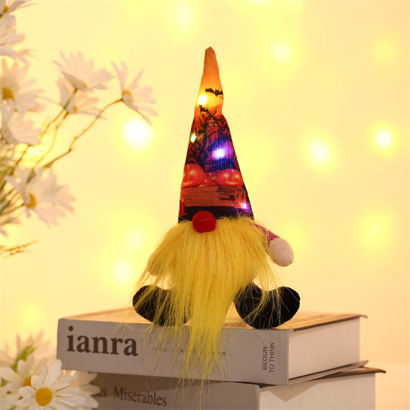 Glowing Faceless Old Man Rudolph Pendant Halloween Gnome Figurine