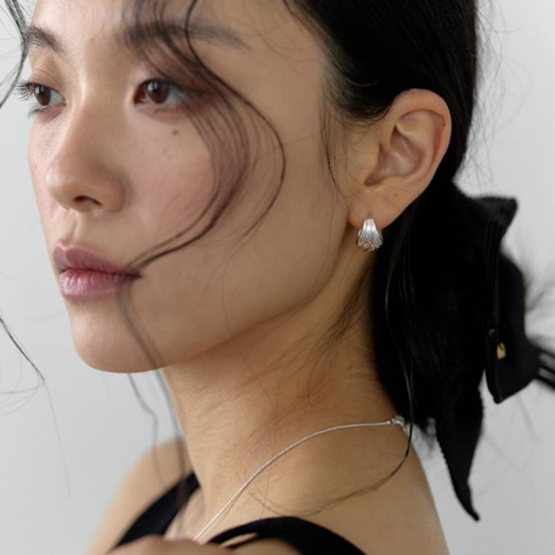 MERCURY [silver 925] Stripe Hoop Earring