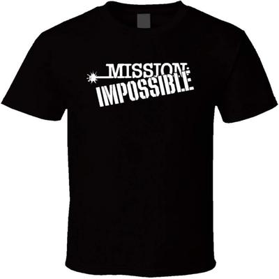 Mission Impossible Émission de Télévision Rétro Logo Cool T-shirt Noir