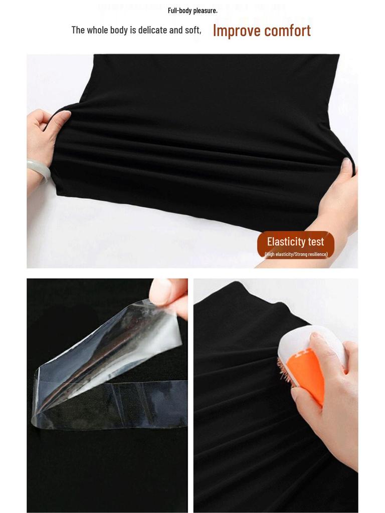 Dam sommar modal is-silke kortärmad rundhals t-shirt