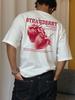 Vintage Red Strawberry Print On Premium Soft 100 Cotton Unisexs T Shirt Perfect for Summer Casual Streetwear Style