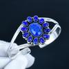 Naturlig Lapis Lazuli Edelsten Håndlaget Mansjettarmbånd 925 Sterlingsølv Mansjettarmbånd, Lapis Lazuli Blomsterform Armbånd Til Kone, Unisex Armbånd, Gave