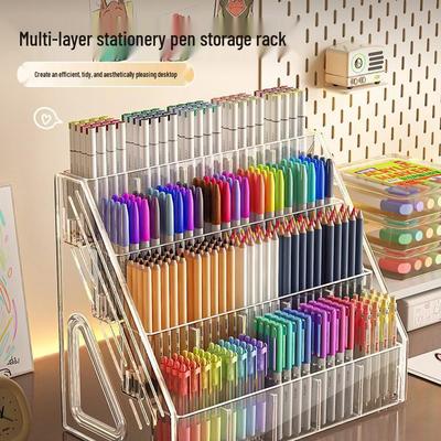 Acryl Waterverf Pen en Kwast Organizer - Bureau Opbergdoos met Grote Capaciteit