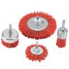 AD23-4Pcs Nylon Filament Abrasive Wire Cup Brush Nylon End Brush Kit For Drill Rotary Tool With 1/4 Inch Shank
