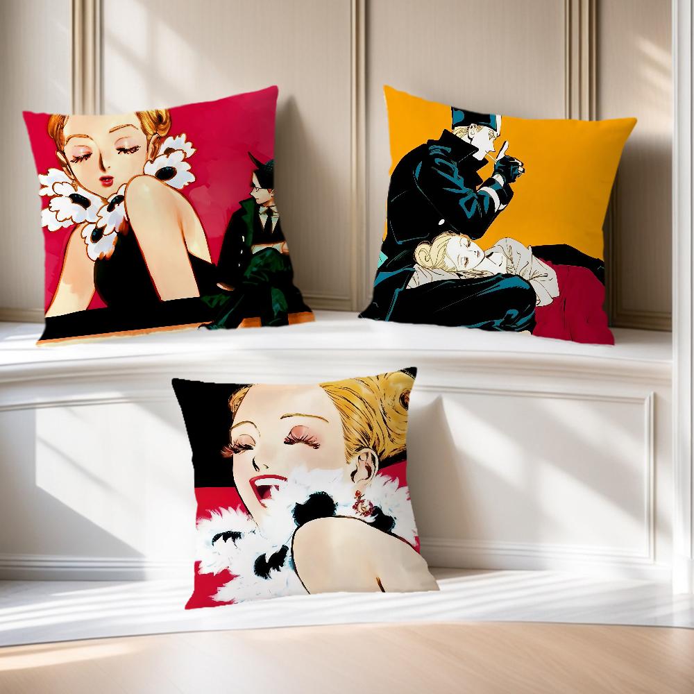 vintage manga emma aleksander V-Veil Kotteri cushion cover soft Pillow Case for Sofa Living Room Home Decor Protective Covers