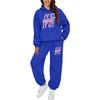 Set Felpa con Cappuccio e Maniche Lunghe da Donna Casual con Stampa di Lettere Miscela di Cotone Collezione Outfit Sportivo