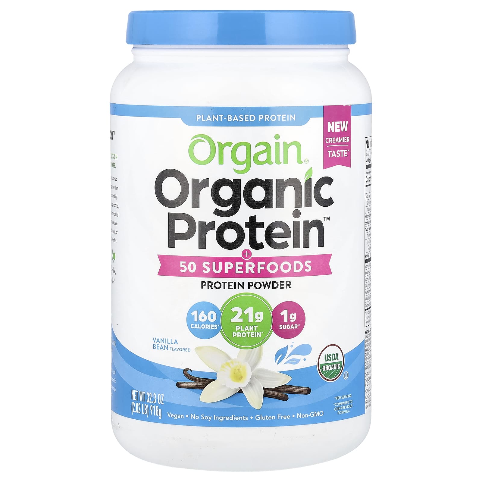 

Organic Protein™ + 50 Superfood Powder, Vanilla Bean, 918G (2.02Lb)