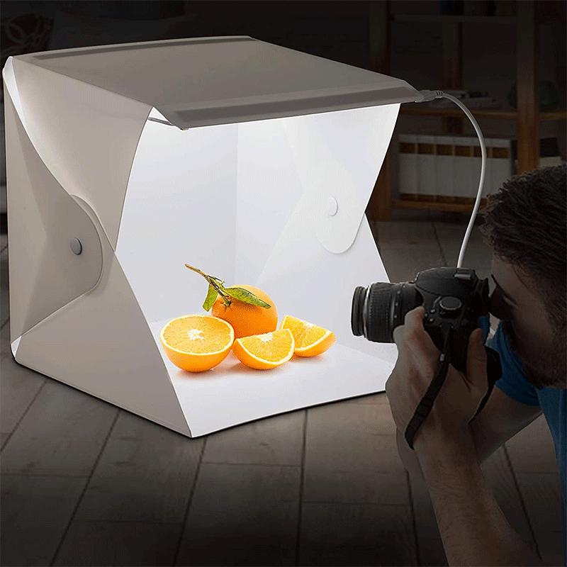 

20cm Portable LED Photography Light Box, Folding 30cm Mini Tent, 40cm Photo Tent 20CM Single Light, 2 Background Colors