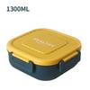 1Pcs 1300ml Portable Lunch Box Microwave Bento Boxes with Tableware for Kids School Office Leakproof Food Storage Container