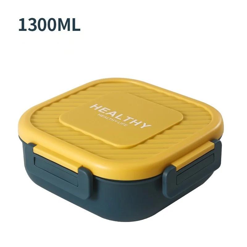 1Pcs 1300ml Portable Lunch Box Microwave Bento Boxes with Tableware for Kids School Office Leakproof Food Storage Container