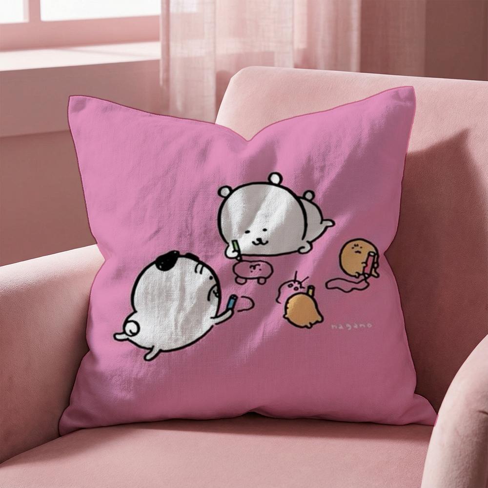 Cute J-Jokes Bear Cushion Cover Multi-Scene Pillow Cover for Home & Car - Reversible, Soft & Durable for Daily Use