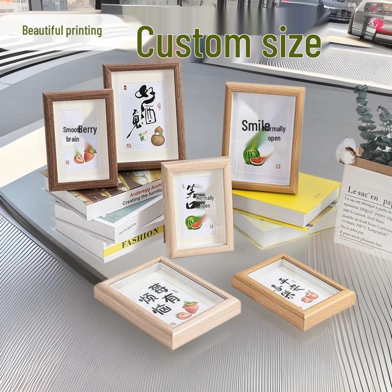 Wall-Mounted Wooden 3D Photo Frame in 6", 7", 8" Sizes for Creative Desktop Display
