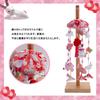 OKBABY Hanging Hina Hina Hanging Decoration Hanging Decoration with Natural Wooden Stand Height 44cm Cute Hina Hina Hanging Usafuku Peach Festival