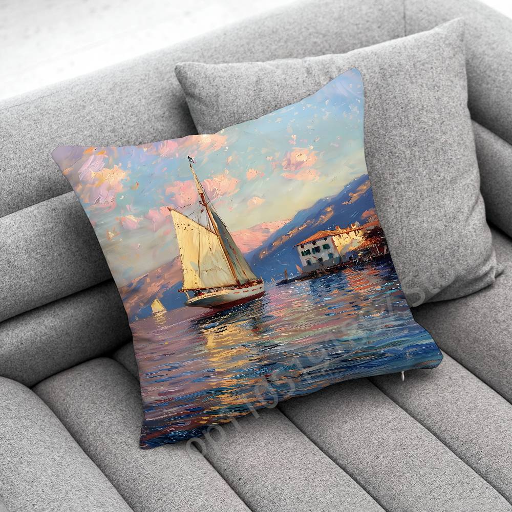 C-Claude Monet Garden Paint Throw Pillow Case For 55x55cm 40x40cm 45x45cm 50x50cm 30x30cm Square Office Pillowship Cover