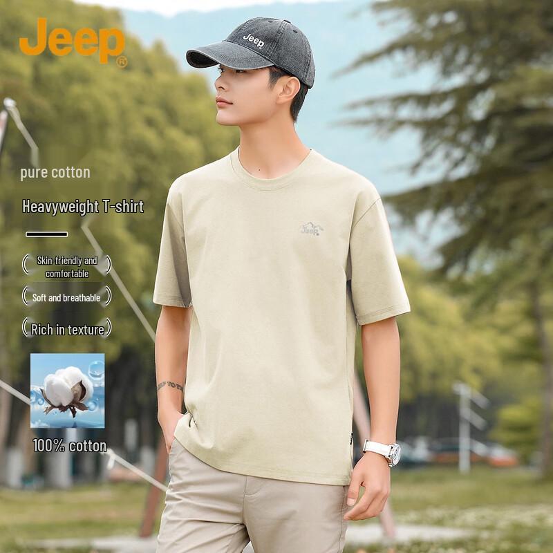 JEEP Men s Pure Cotton Casual Short Sleeve T-Shirt 2XL