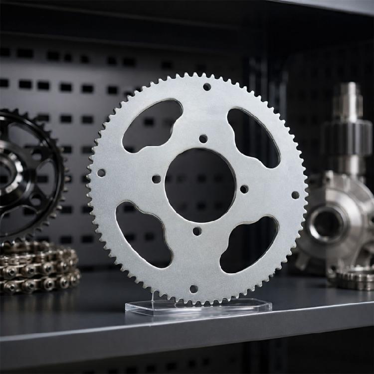 25H Steel Rear Gear for Chain Drive Replacement, 80 Tooth Silver Wheel with 4 Bolt Mounting Pattern and 54 Mm Center Bore for Small Vehicle Service