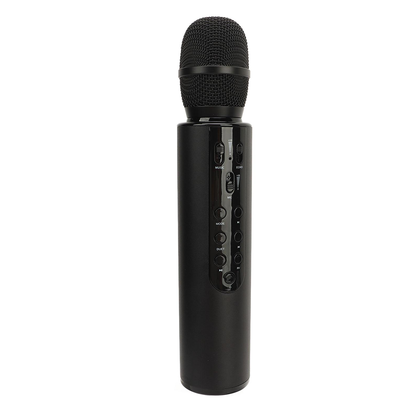 

Wireless Capacitor Microphone Dual Speaker Karaoke Portable Microphone Home Bluetooth Singing Microphone Black чёрный
