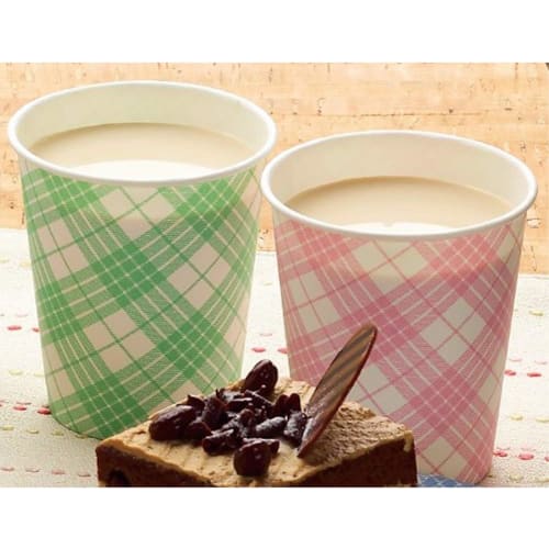 Nippon Dixie Paper Cups, 205ml, Checkered Pattern, 3-Color Assortment, 30-Count x 5, Made in Japan, Daily Check Cups, KHN307DC