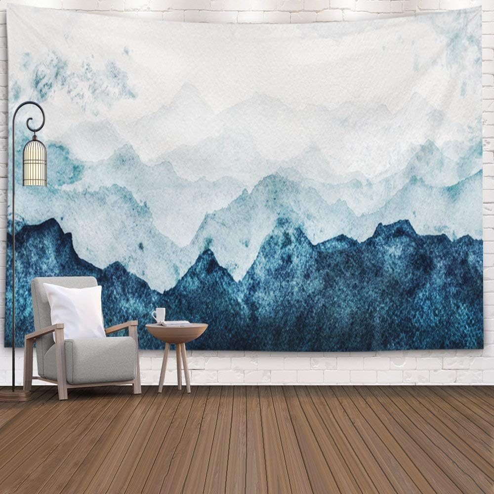 VIKAMA Forest Mist Tapestry Misty Mountain Forest Wall Hanging Bedroom Living Room Guesthouse Wall Decoration